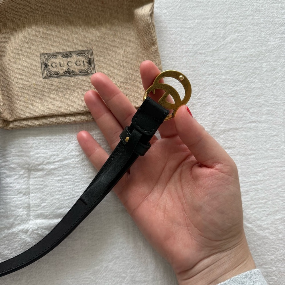 Gucci GG Marmont Thin Belt black leather❤️ - Picture 4 of 8